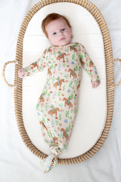 Knotted Infact Gown in Saddle Up, Cowboy