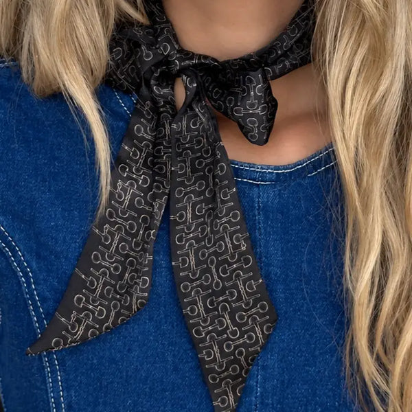 Equestrian Bit Pattern Twilly in Black