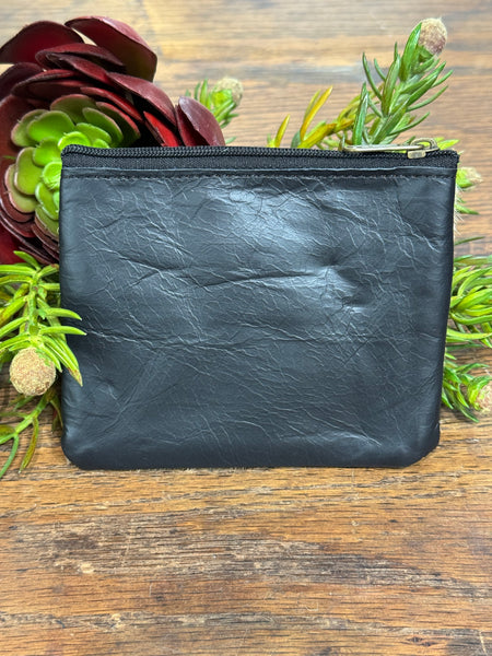 Cowhide Zip Coin Purse
