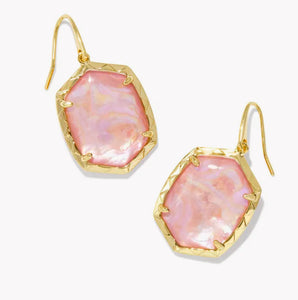 Kendra Scott Daphne Pink Iridescent Abalone Drop Earrings