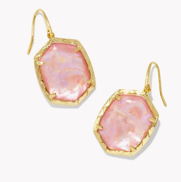 Kendra Scott Daphne Pink Iridescent Abalone Drop Earrings