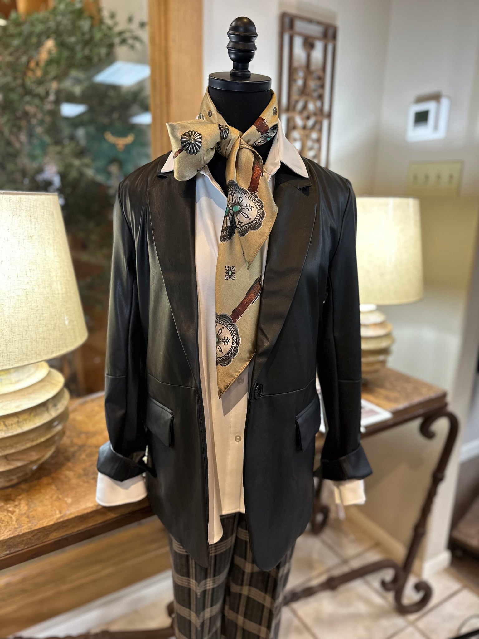 Lysse Versatile Faux Leather Blazer