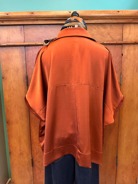 Glam Drop Shoulder V-Neck Top