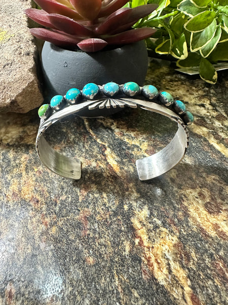 10 Stone Turquoise Cuff Bracelet