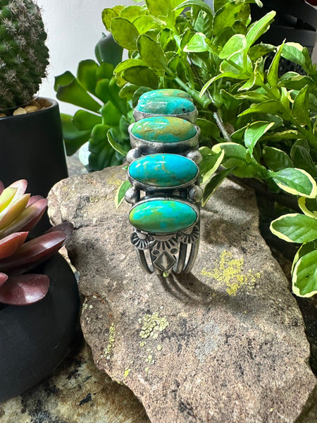 SSL 6 Stone Turquoise Cuff Bracelet
