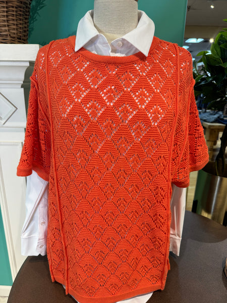 Knitted Short Sleeve Sweater
