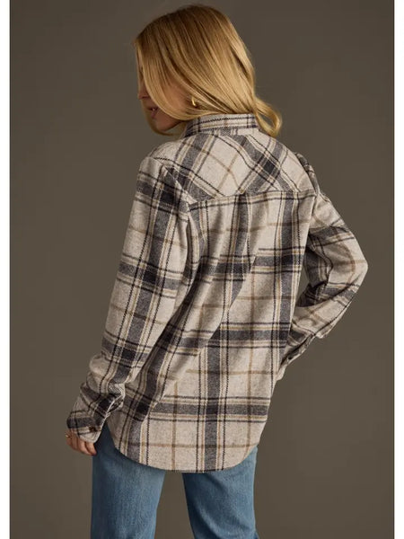 Plaid Button Up Long Sleeve Top