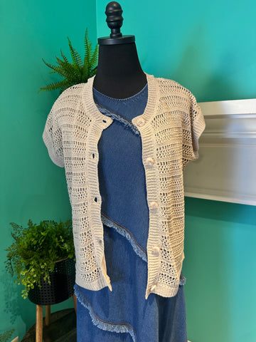 Lysse Crochet Button Front Sweater