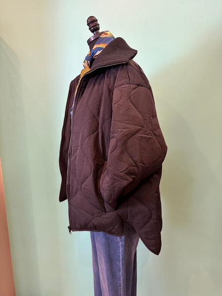 Hem & Thread Quilted Jacket with Rib Collar and Cuff