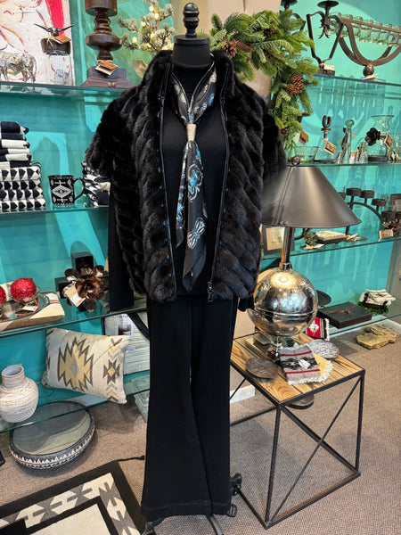 Mink Vest w/Front Zip