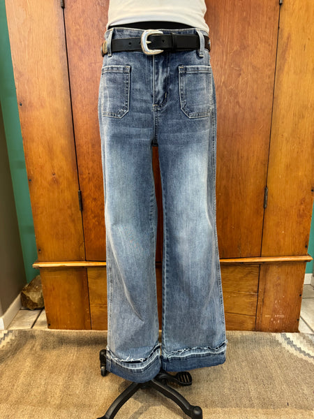 FDJ Olivia Cuffed Wide Leg Jean