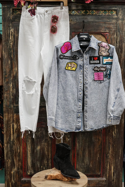 Stay Wild Denim Shirt Jacket