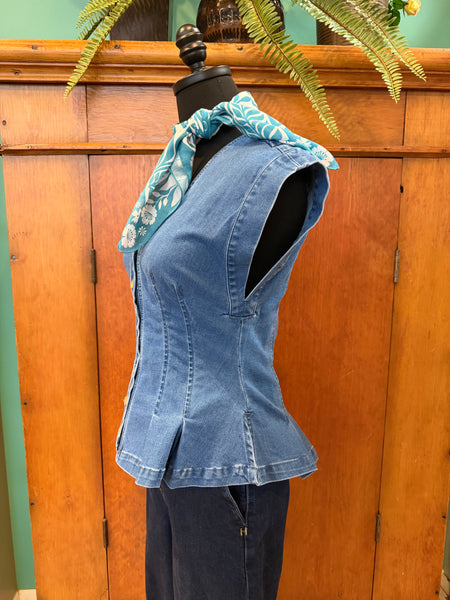 Peplum Button Front Vest