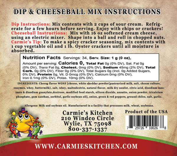 Carmie’s Jalapeño Cheddar Dip and Cheeseball Mix