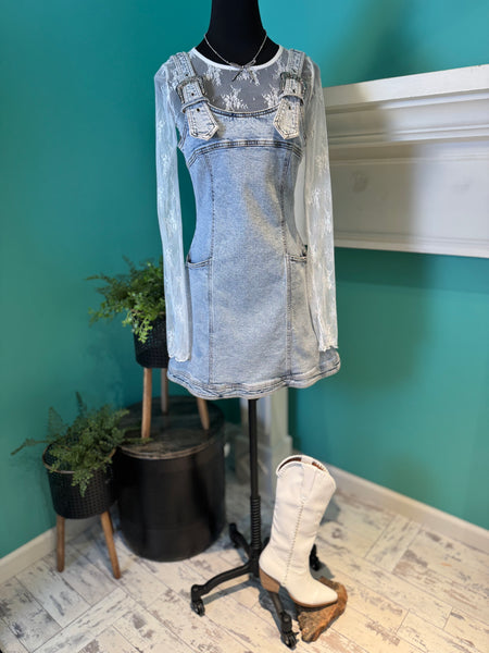 Western Buckle Denim Dress