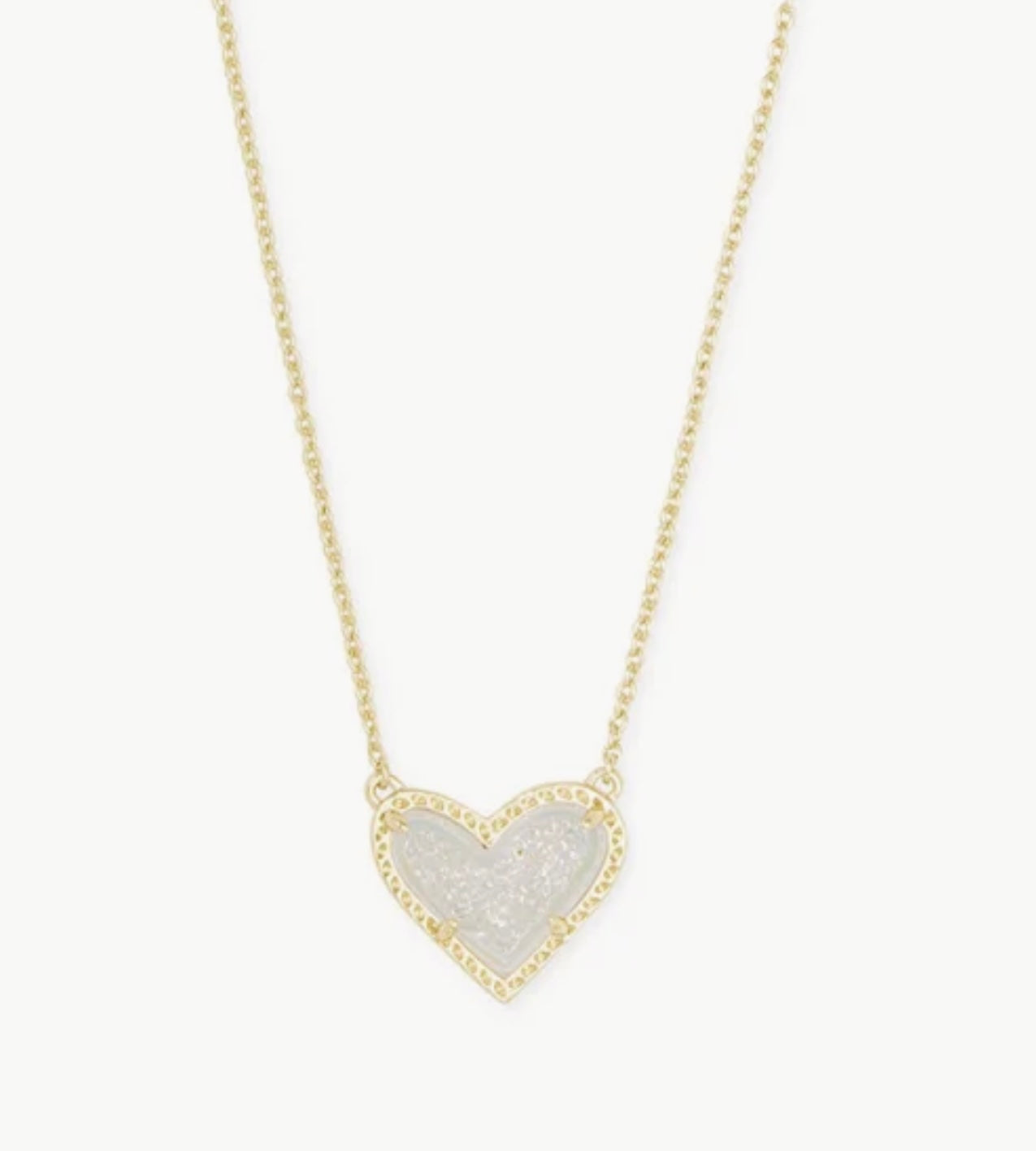 Kendra Scott Ari Heart Pendant Necklace in Iridescent Drusy