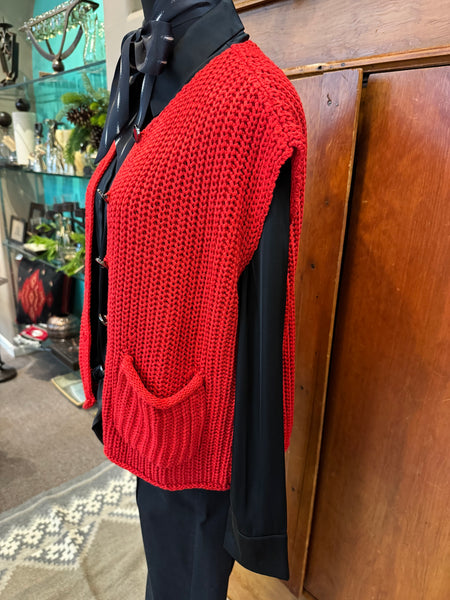 Wishlist Button Front Short Sleeve Sweater