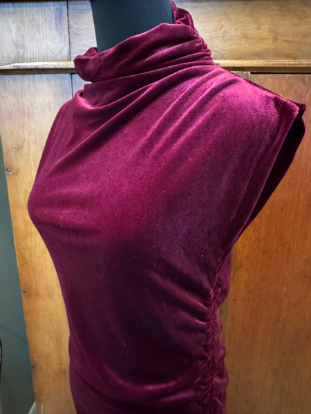 Ruched Velvet Maxi Dress