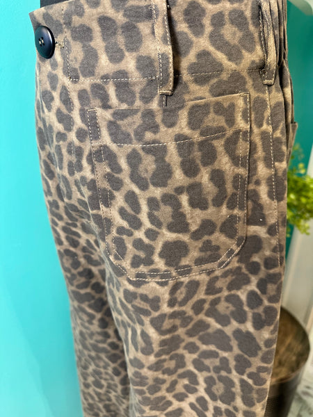 Umgee Leopard Wide Leg Pant