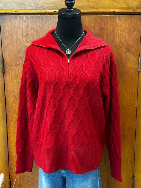 Half-Zip Chain Link Top
