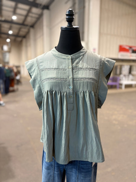 Drop Shoulder Button Top