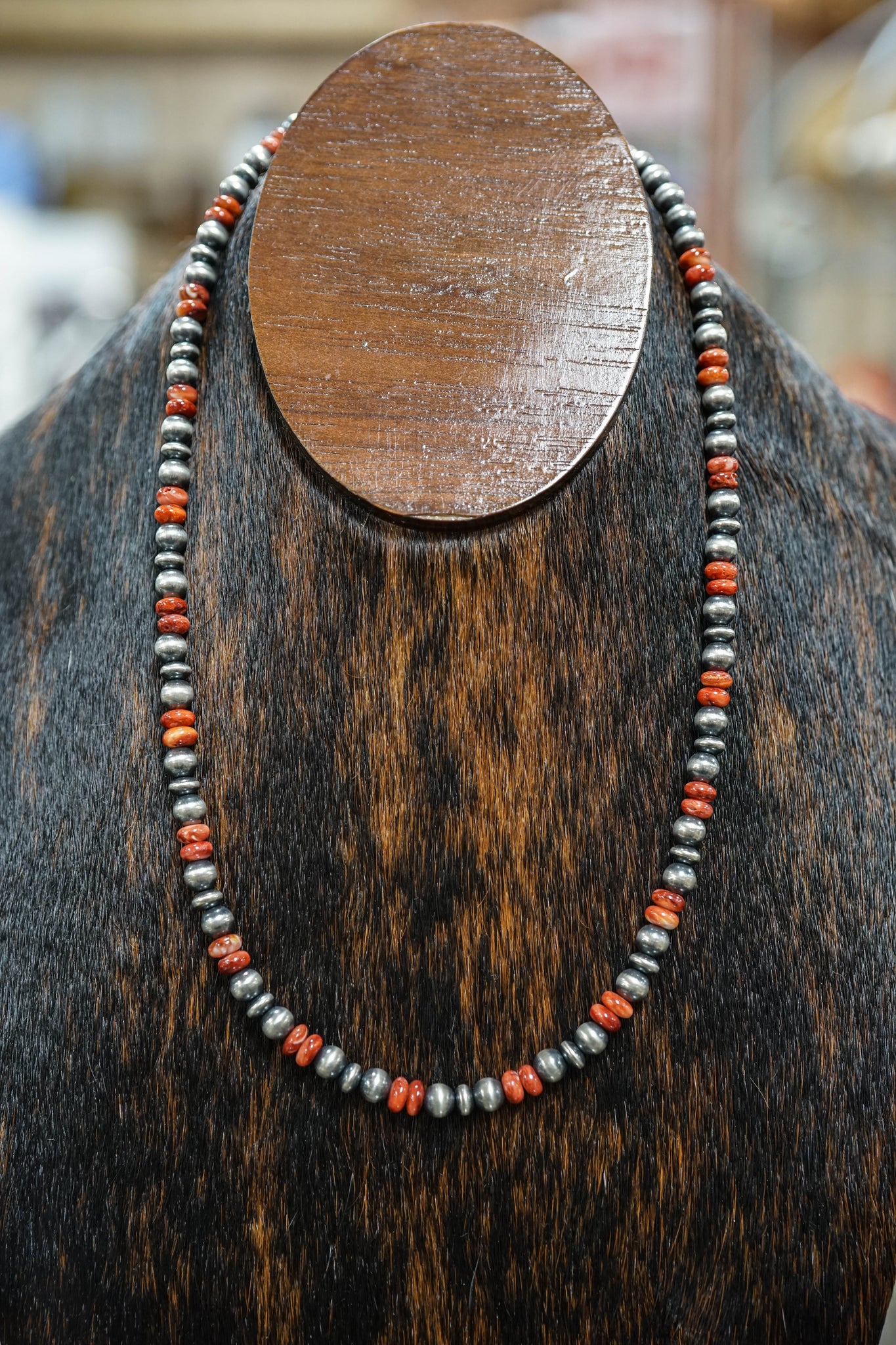 Red Spiny Oyster & Navajo Pearls