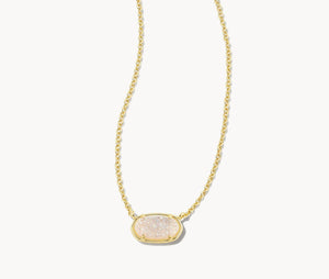 Kendra Scott Grayson Short Gold Necklace in Iridescent Drusy