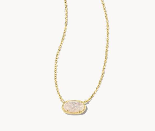 Kendra Scott Grayson Short Gold Necklace in Iridescent Drusy