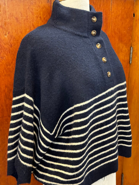 Mock Neck Stripe Sweater