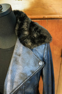 Joseph Ribkoff Moto Jacket Faux Leather with Fur