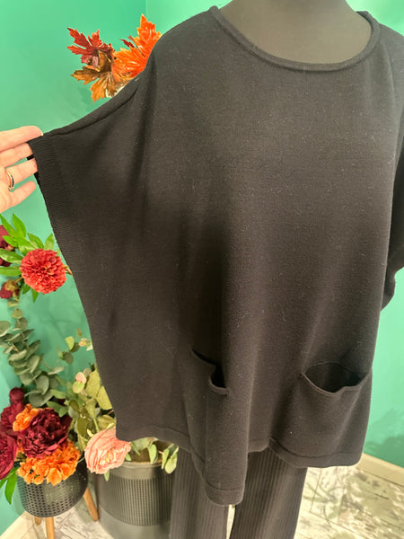 Liverpool 1/2 Sleeve Boat Neck Dolman Sweater