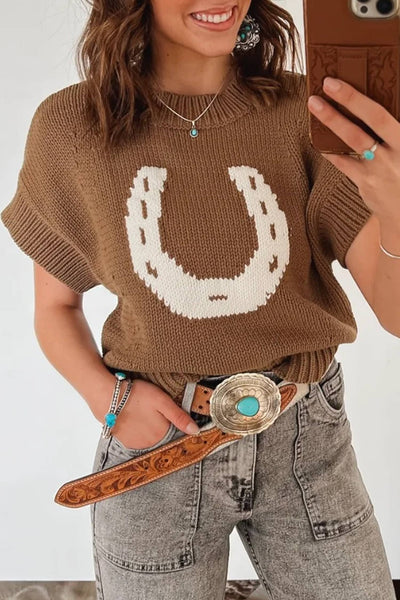 Horseshoe Short Sleeve Sweater
