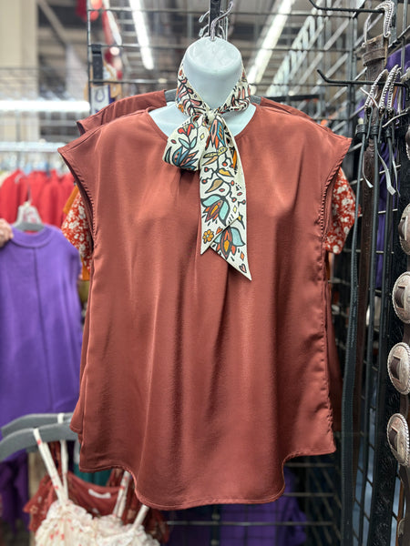 Round Neck Pleated Blouse