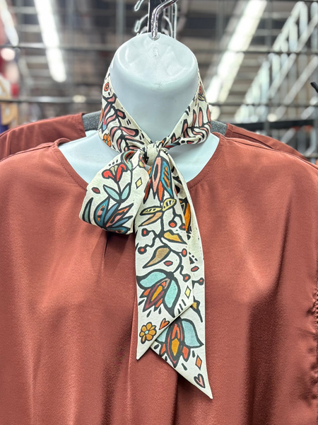 Ink In Bloom Silk Twilly
