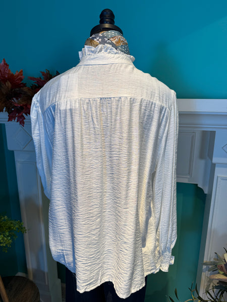 Rosa French Floral Embroidered Button Down Blouse