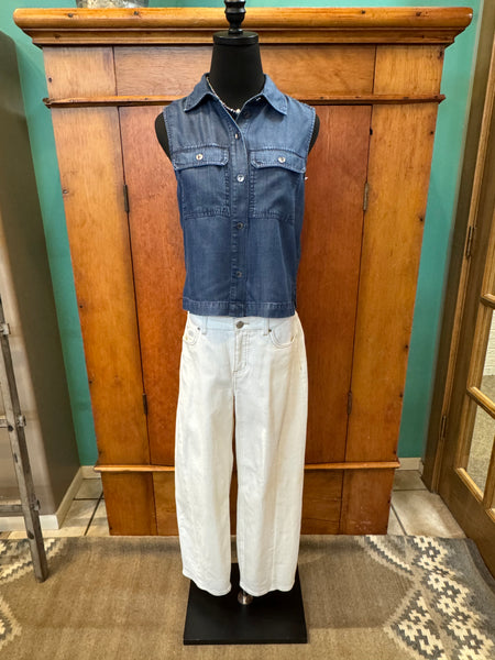 Liverpool Sleeveless Button Top