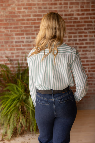 The Striped Collared Button Up Long Sleeve Shirt