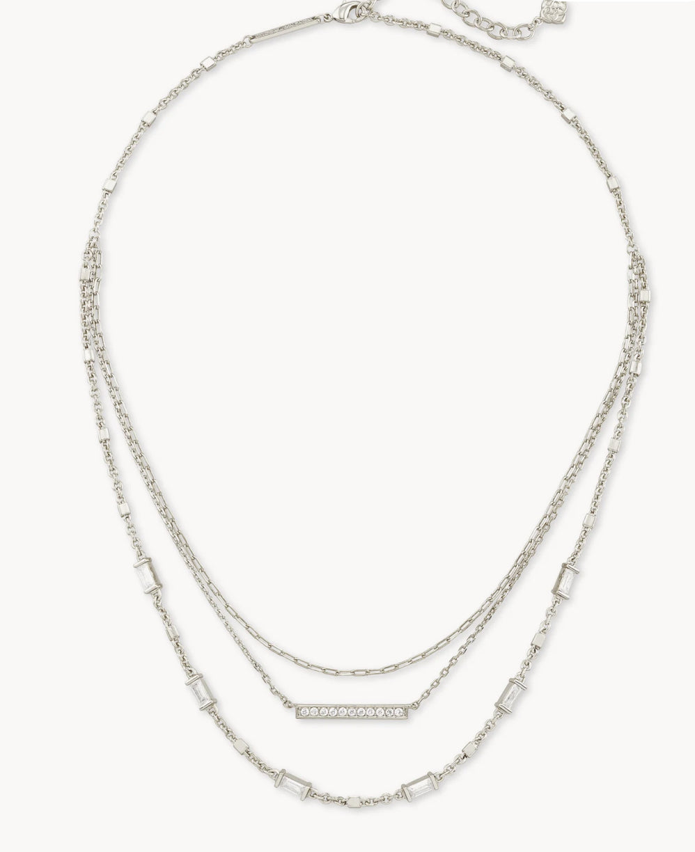 Addison Multi Strand Necklace in Silver