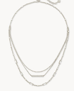 Addison Multi Strand Necklace in Silver