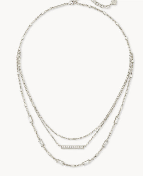 Addison Multi Strand Necklace in Silver