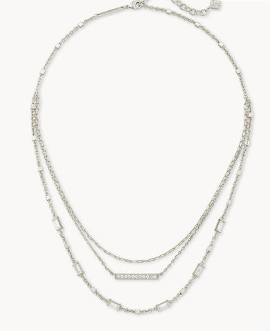 Addison Multi Strand Necklace in Silver
