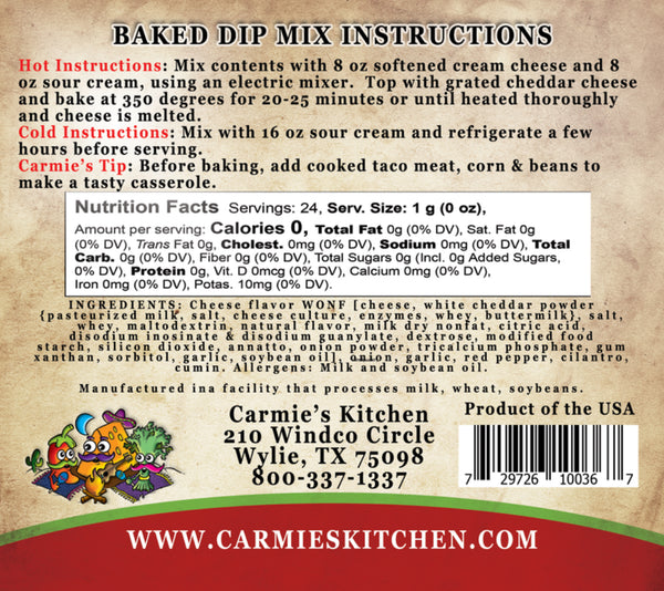 Carmie’s Baked Enchilada Baked Dip Mix