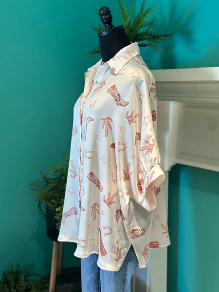 Arizona Oversized Howdy Cowgirl Top