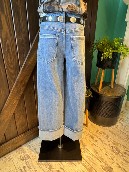 Liverpool Morgan Cuffed Wide Leg Jean