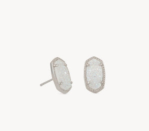 Kendra Scott Silver Iridescent Drusy Earrings