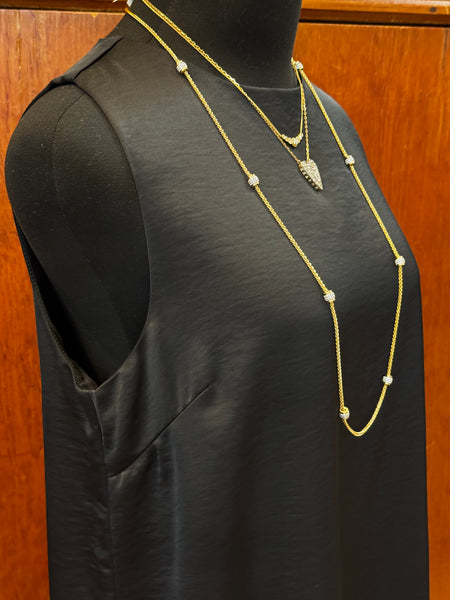 Lace Detail Satin Shift Dress