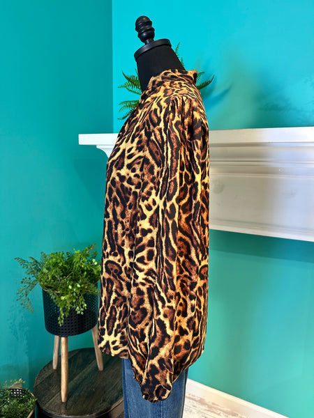 Joseph Ribkoff Leopard Tie Front Top