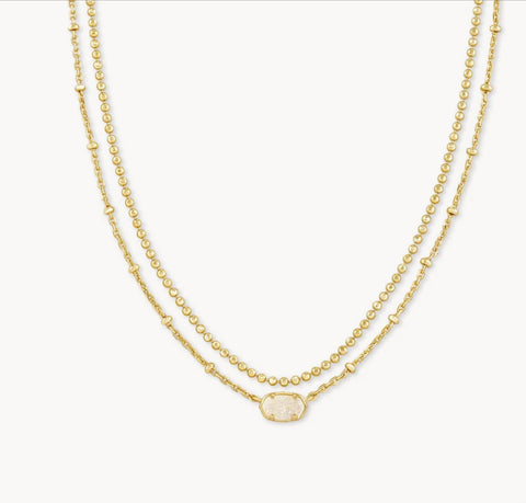 Kendra Scott Emilie Multi Strand Necklace in Iridescent Drusy