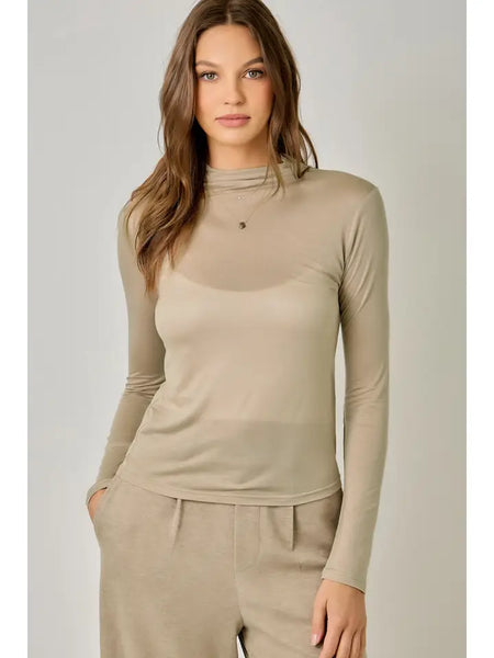 Mock Neck Tencel Top