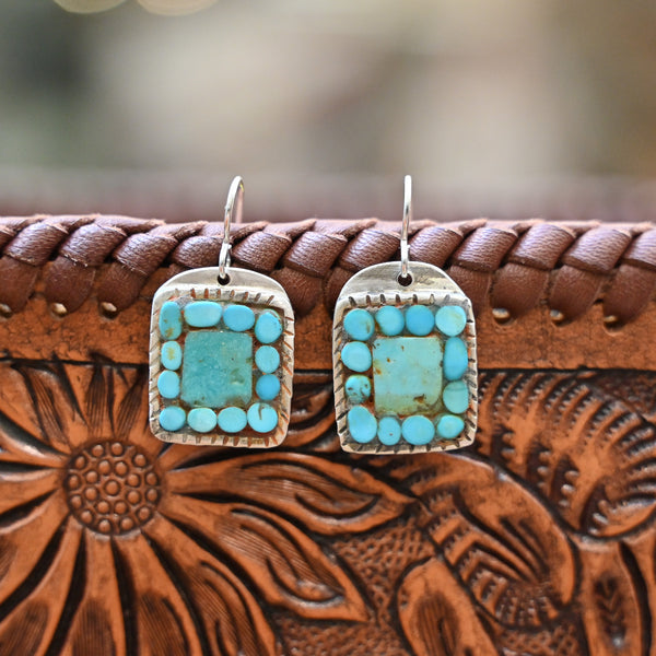 Peyote Bird Charlie Favour Turquoise & Spiny Oyster Earring